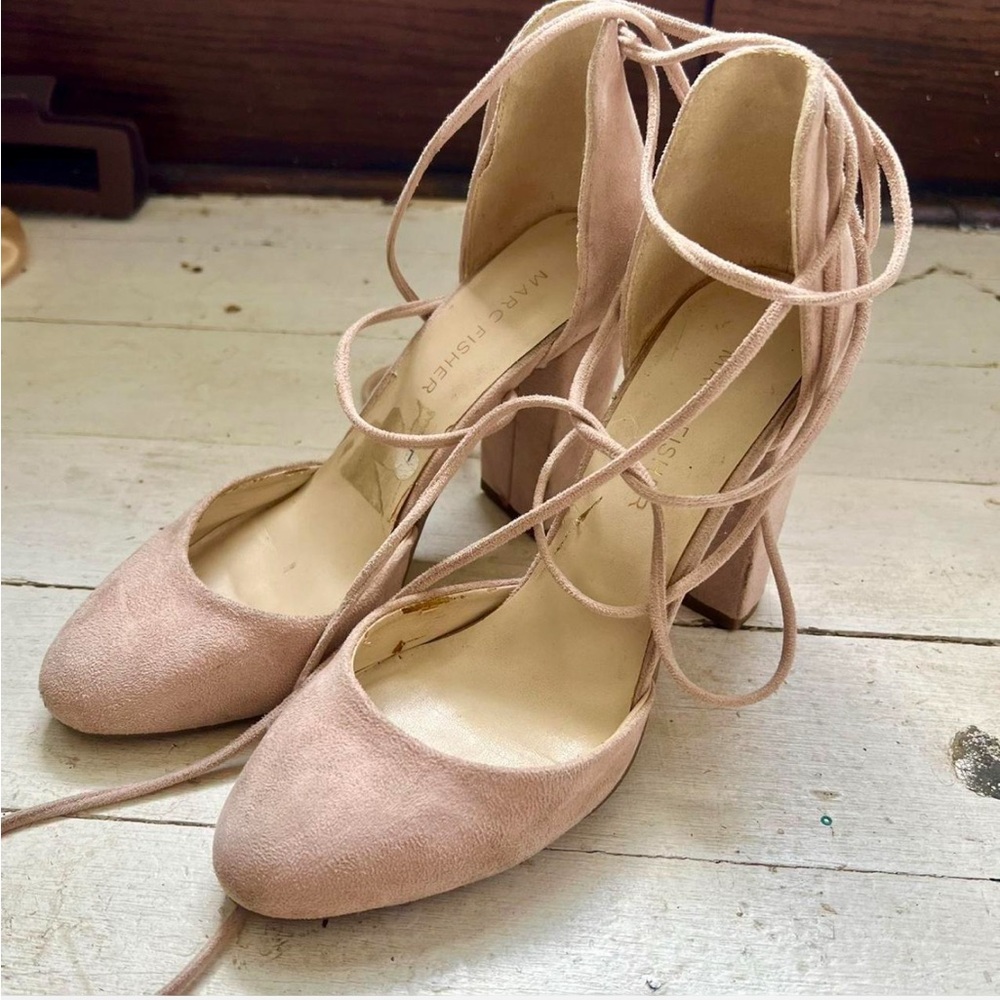 Marc Fisher Pink Lace-Up Heels